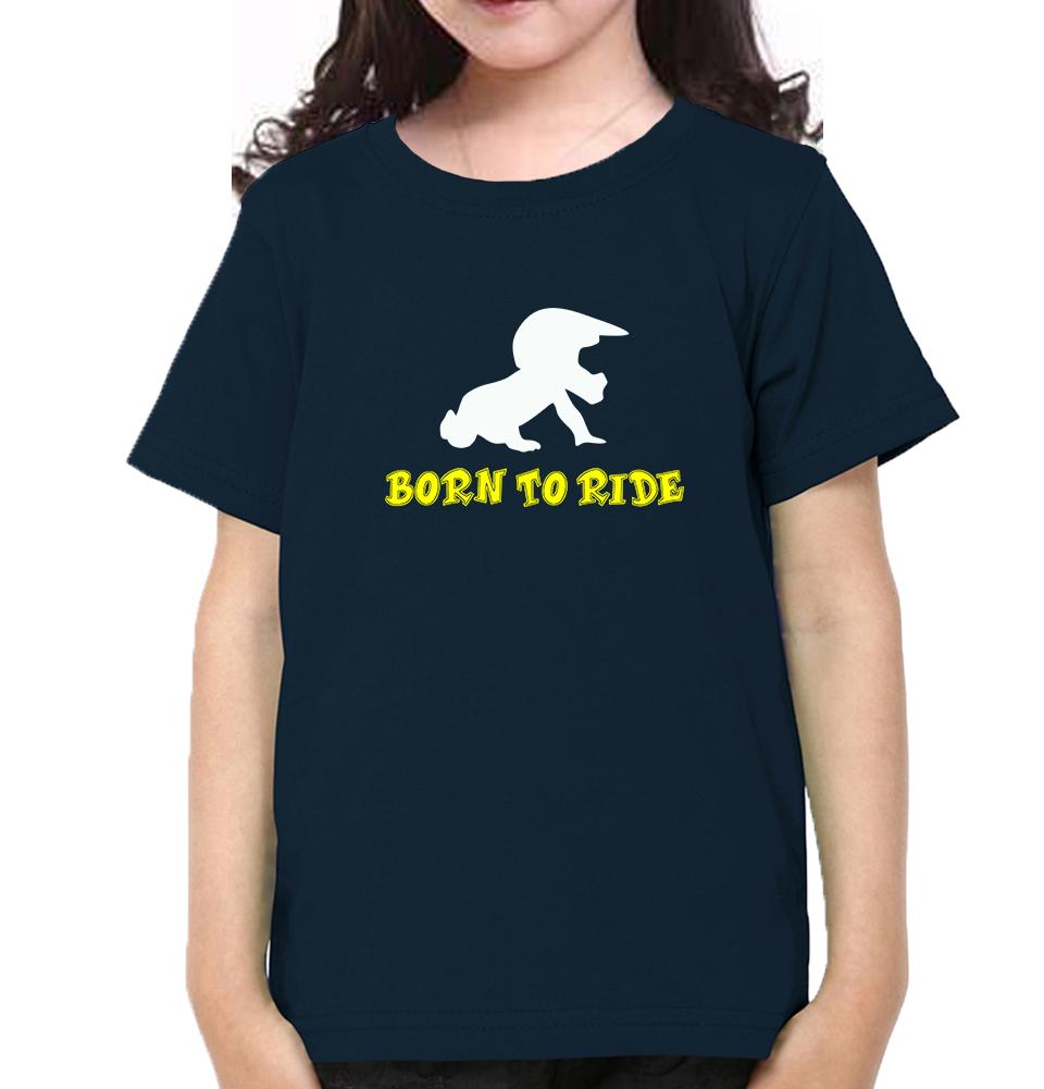 Born To Ride Half Sleeves T-Shirt For Girls -FunkyTeesClub
