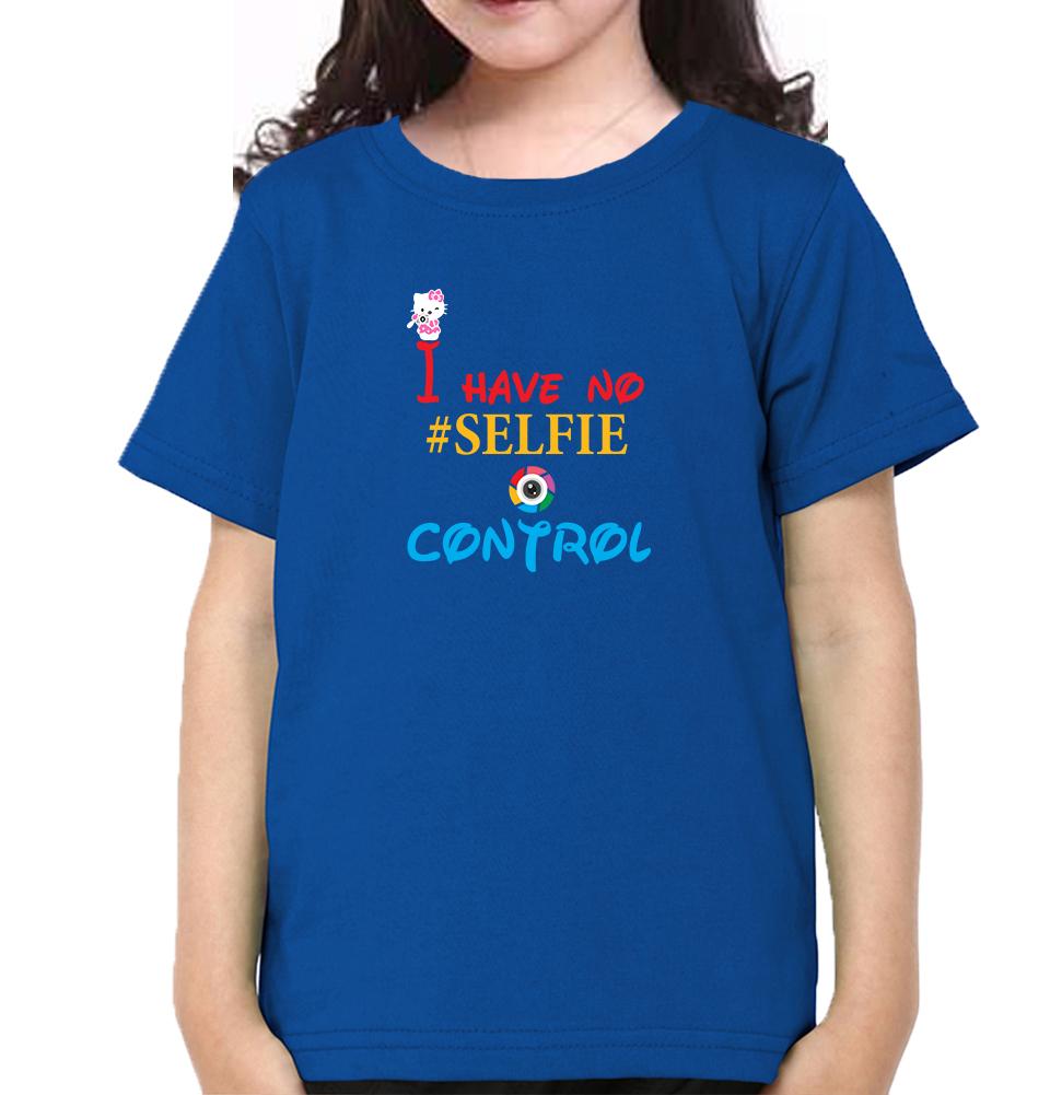 I Have No Selfie Control Half Sleeves T-Shirt For Girls -FunkyTeesClub