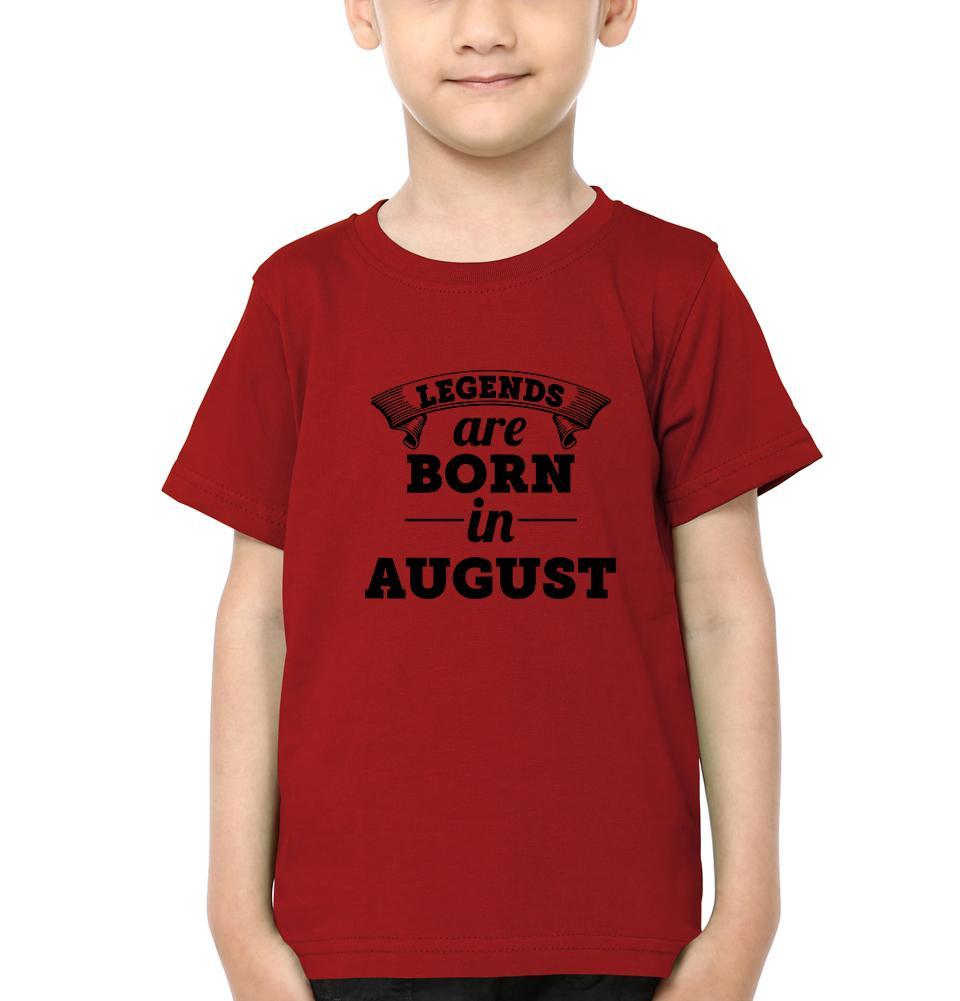 Legends are Born in August Half Sleeves T-Shirt for Boy-FunkyTeesClub