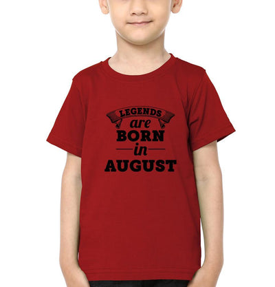Legends are Born in August Half Sleeves T-Shirt for Boy-FunkyTeesClub