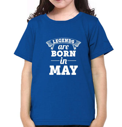 Legends are Born in May Half Sleeves T-Shirt For Girls -FunkyTeesClub