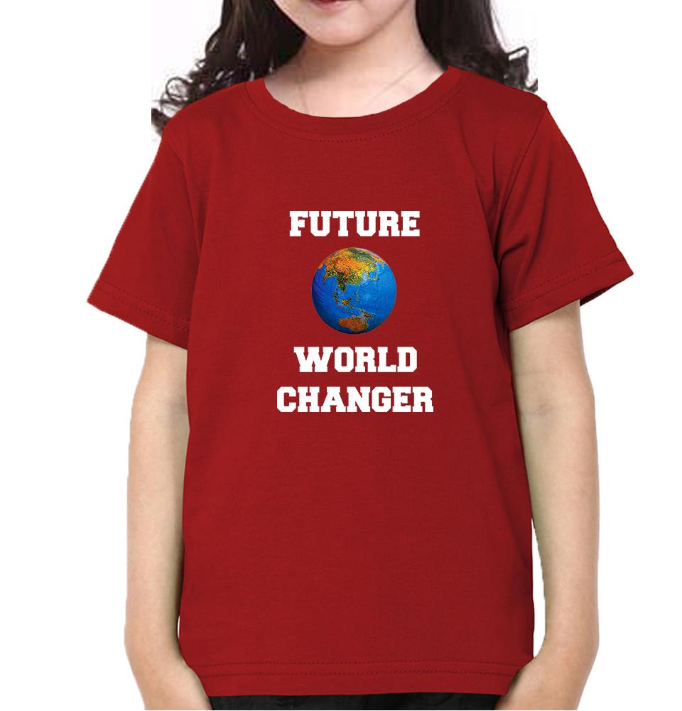Future World Changer Half Sleeves T-Shirt For Girls -FunkyTeesClub