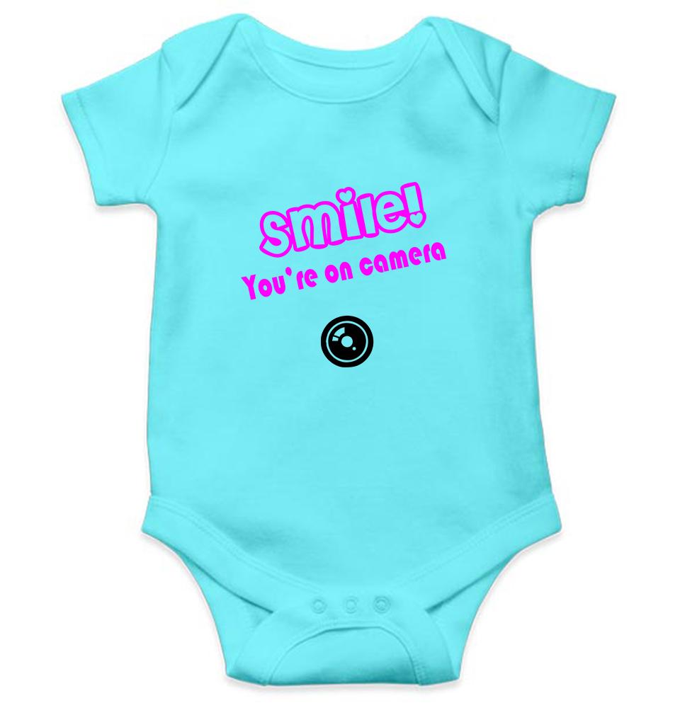 Smile you are on camera Rompers for Baby Girl- FunkyTeesClub