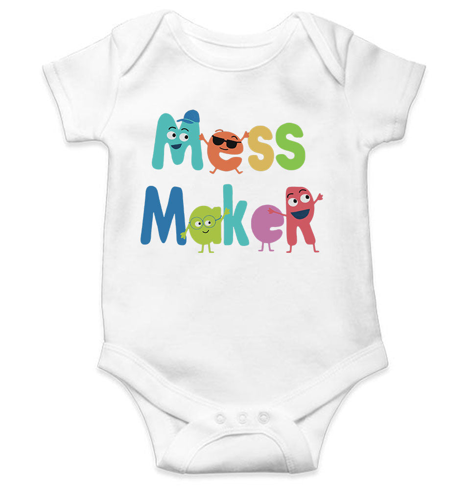 Mess Maker Cartoon Rompers for Baby Girl- FunkyTeesClub