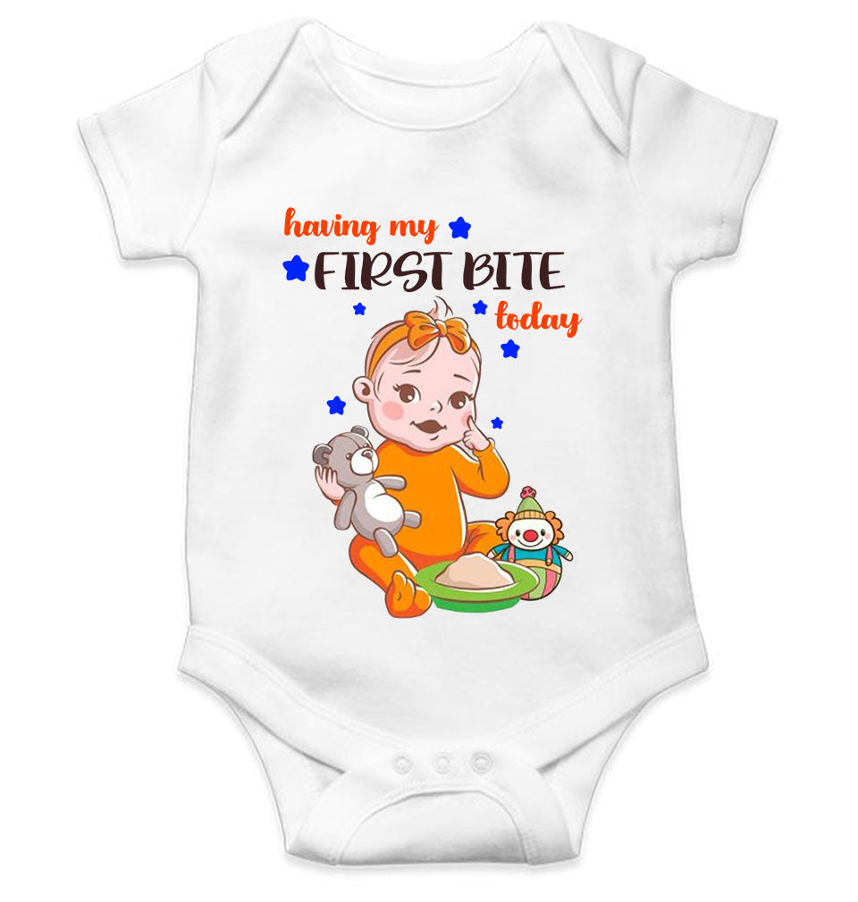 First Bites Baby Food Rompers for Baby Boy- FunkyTeesClub