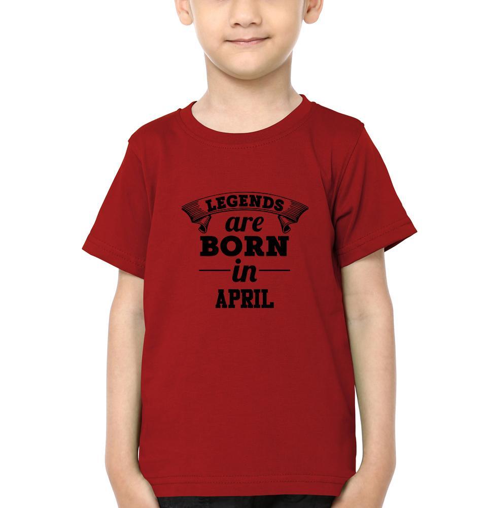 Legends are Born in April Half Sleeves T-Shirt for Boy-FunkyTeesClub