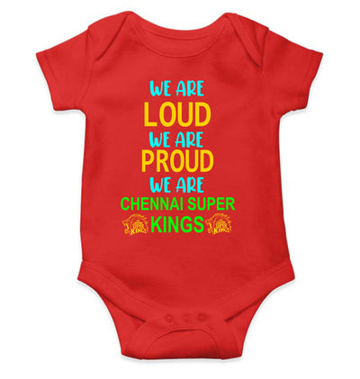 IPL We Are Loud CSK Chennai Super Kings Rompers for Baby Girl- FunkyTeesClub