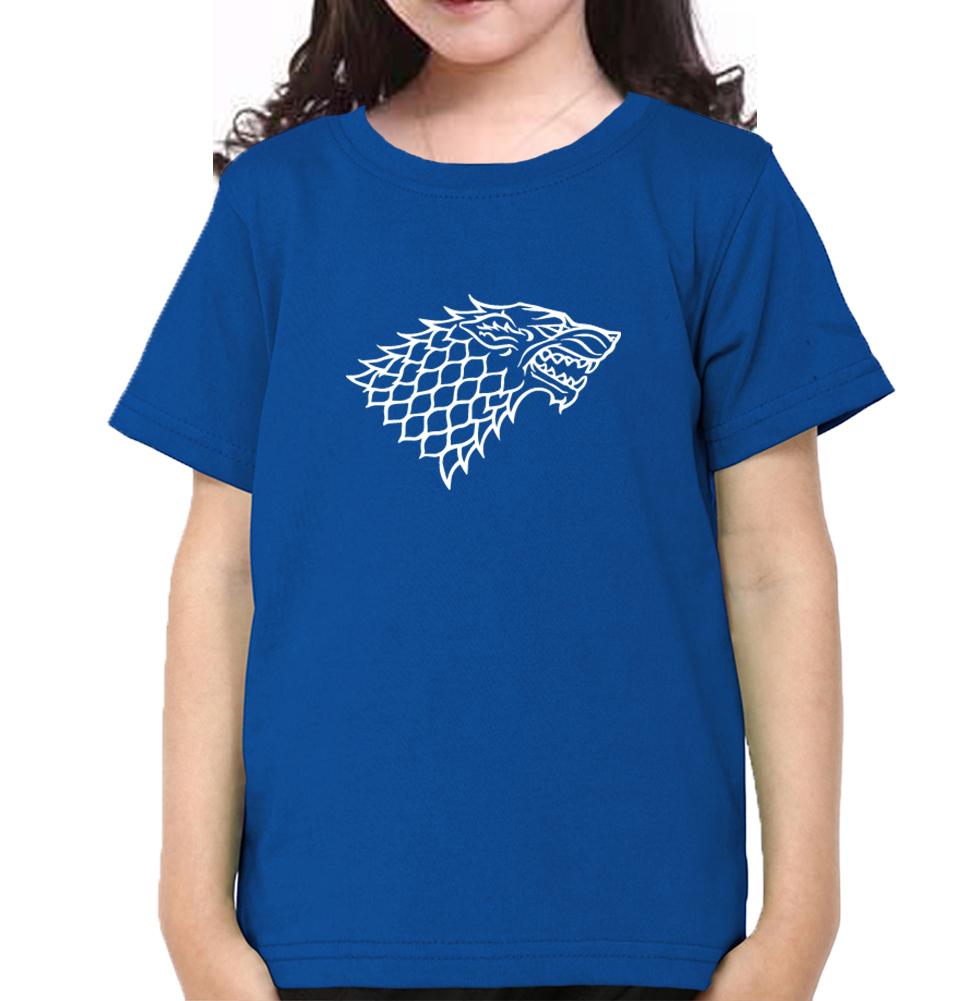 GOT Game Of Thrones Stark Logo Half Sleeves T-Shirt For Girls -FunkyTeesClub