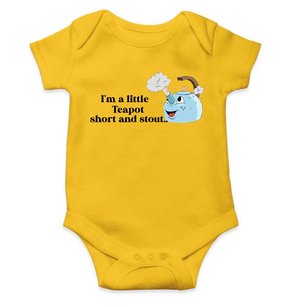 I Am A Little Teapot Poem Rompers for Baby Girl- FunkyTeesClub