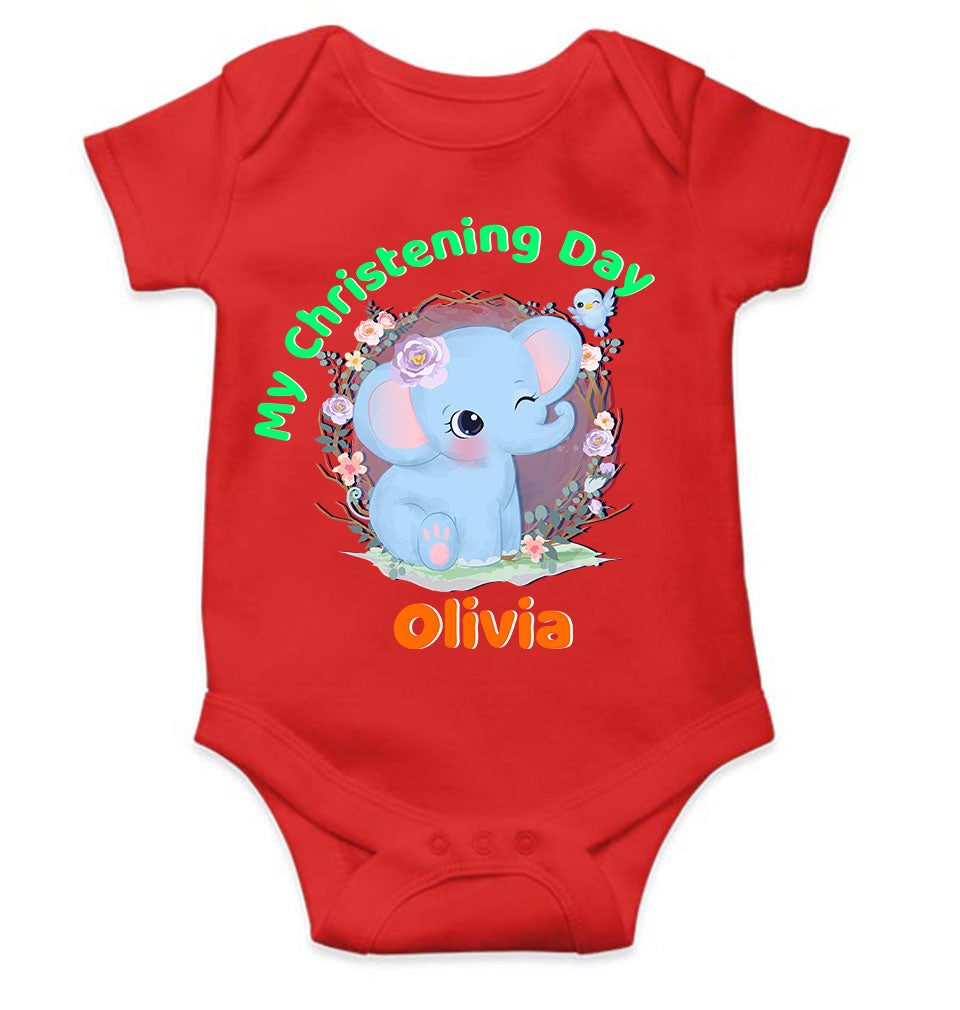 Custom Name Christening Day Baptism Rompers for Baby Girl- FunkyTeesClub