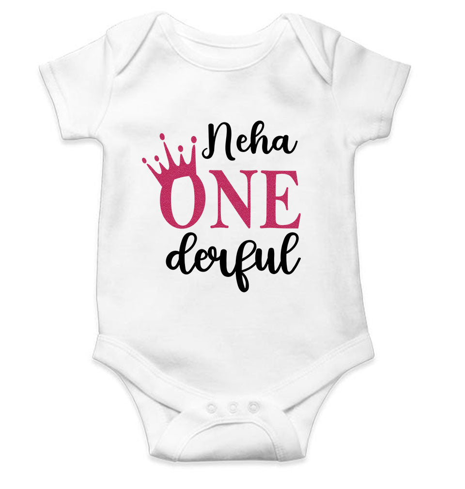 Custom Name First Birthday Rompers for Baby Girl- FunkyTeesClub