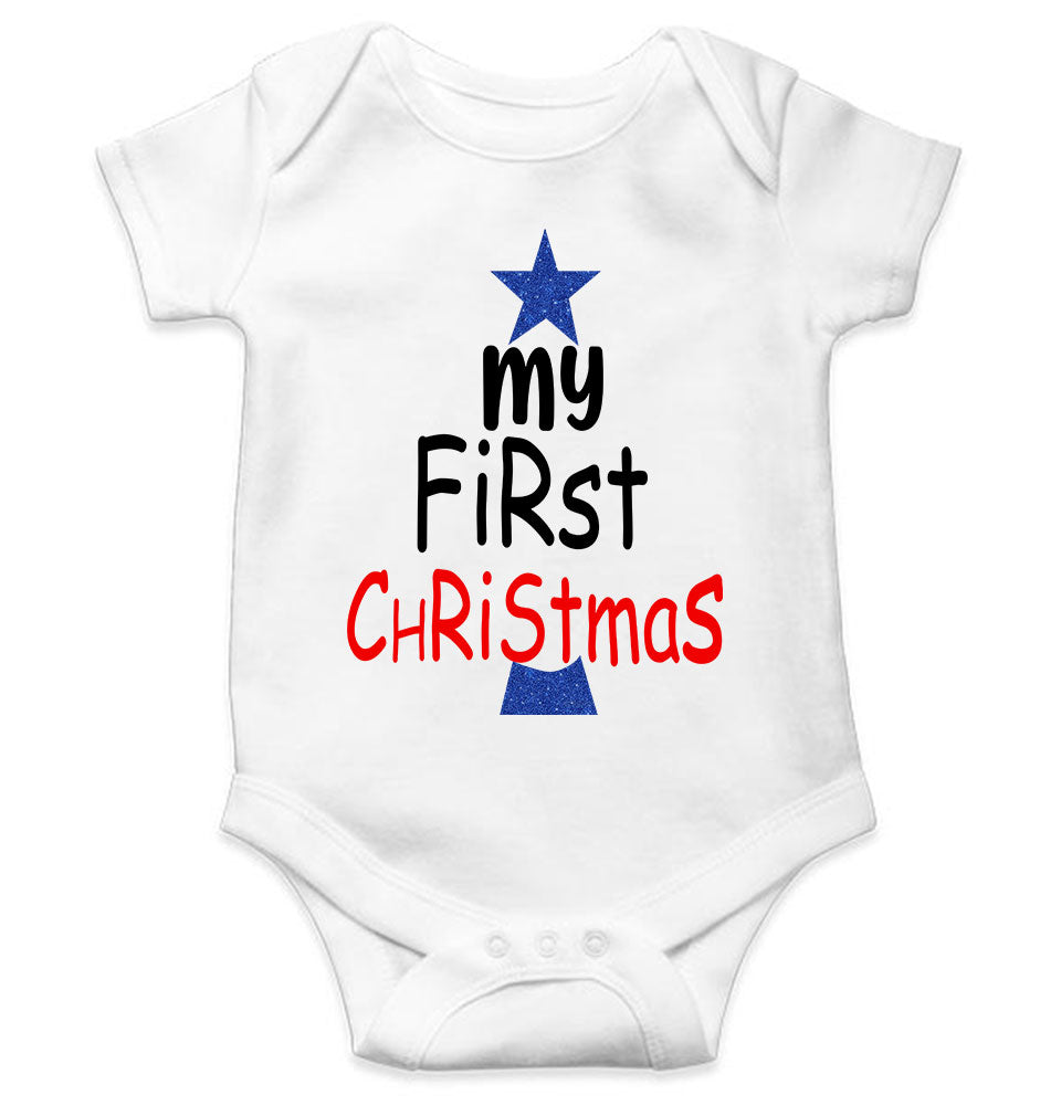 My First Christmas Rompers for Baby Boy- FunkyTeesClub