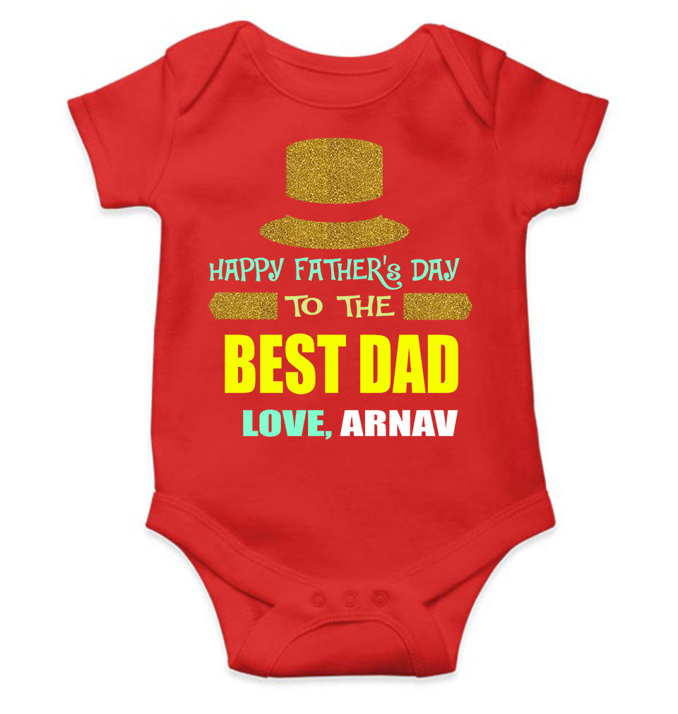Custom Name Happy Fathers Day To The Best Dad Rompers for Baby Boy- FunkyTeesClub