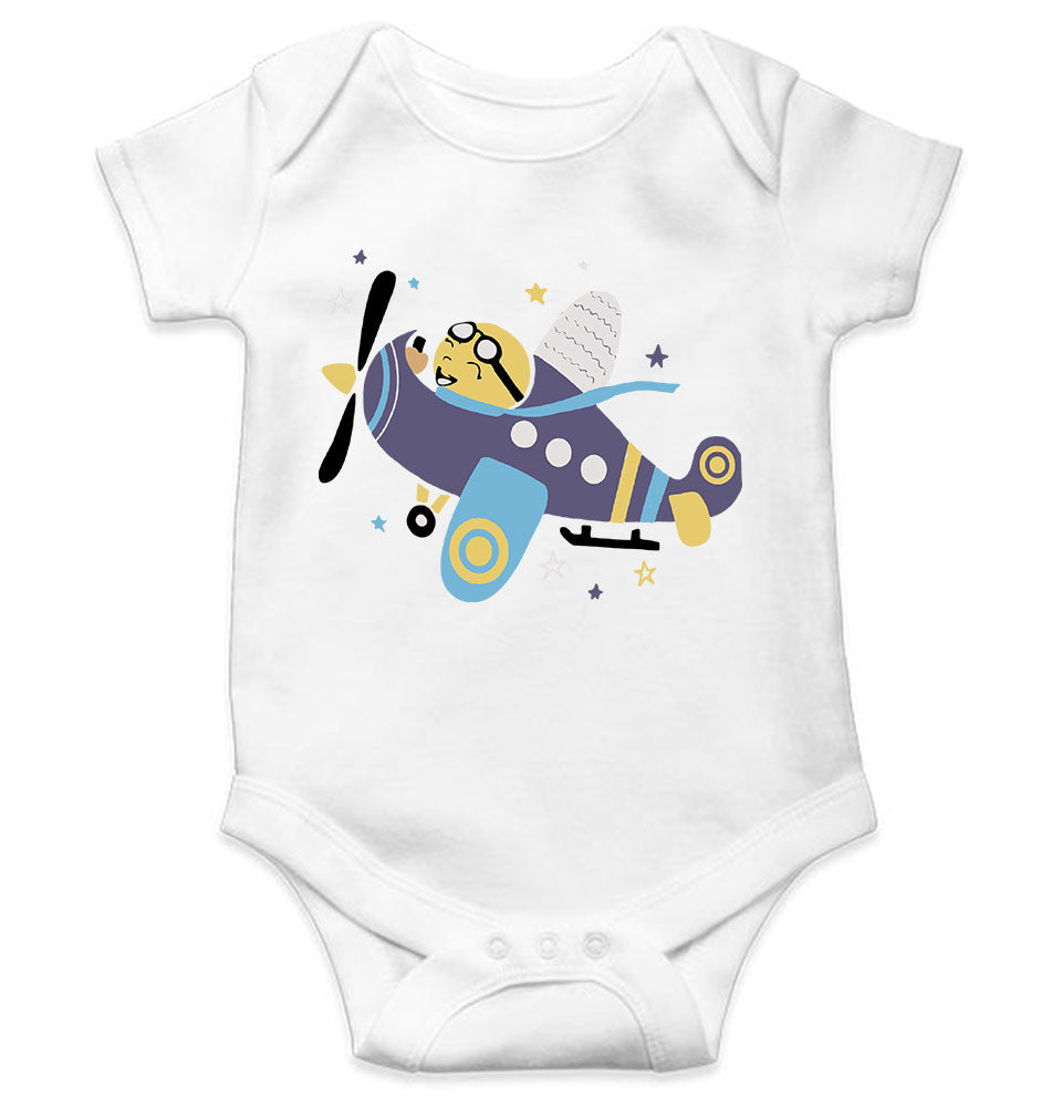 Jumbo Jet Cartoon Rompers for Baby Girl- FunkyTeesClub