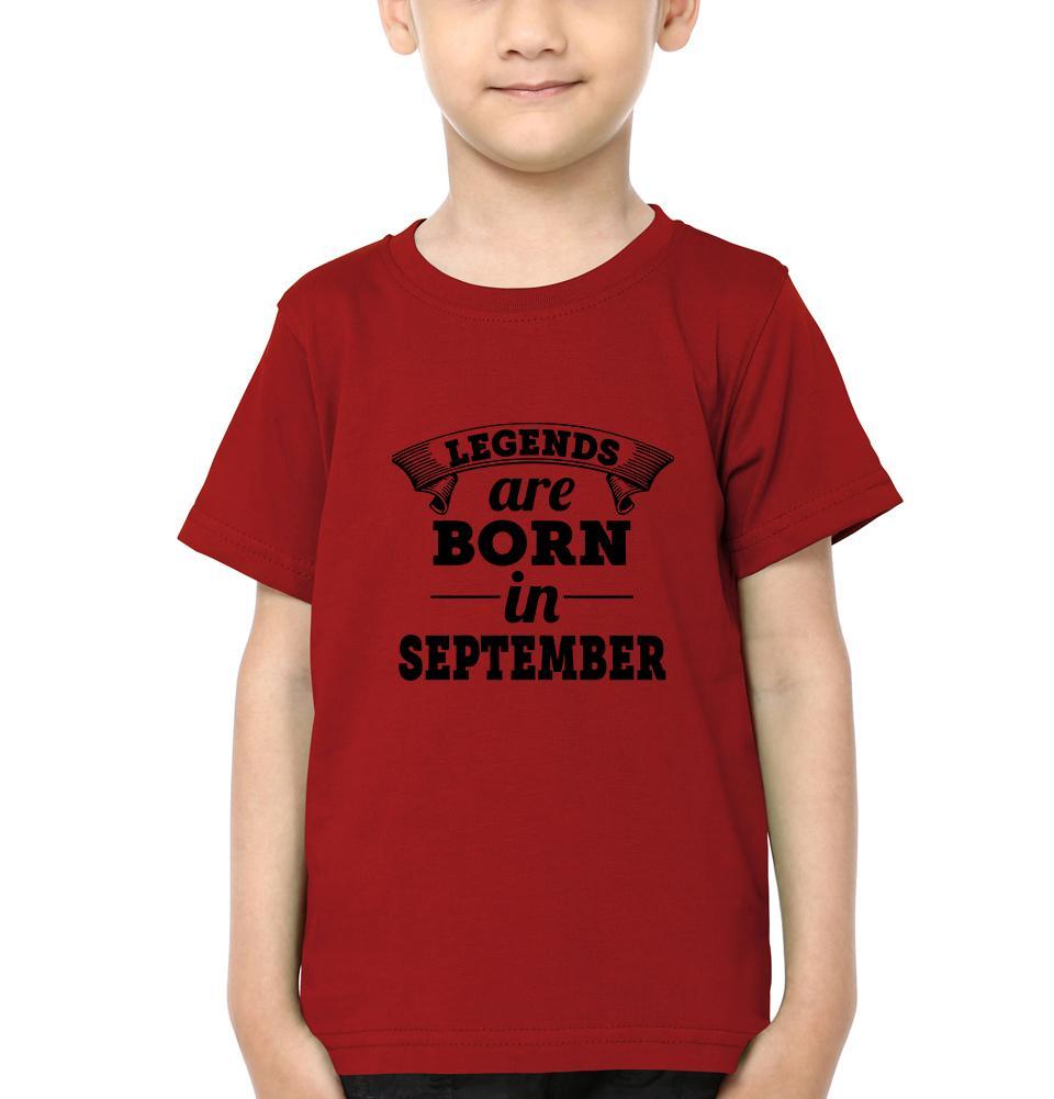 Legends are Born in September Half Sleeves T-Shirt for Boy-FunkyTeesClub