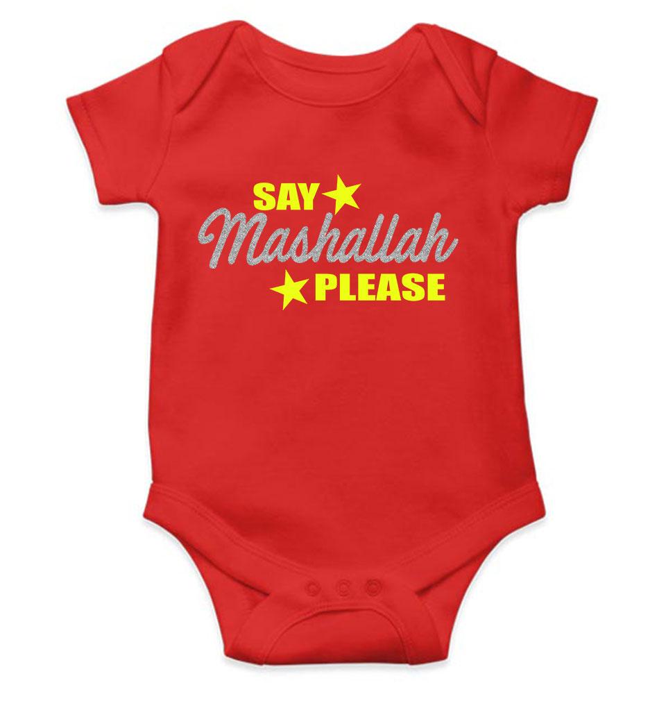 Say Mashallah Please Eid Rompers for Baby Boy- FunkyTeesClub