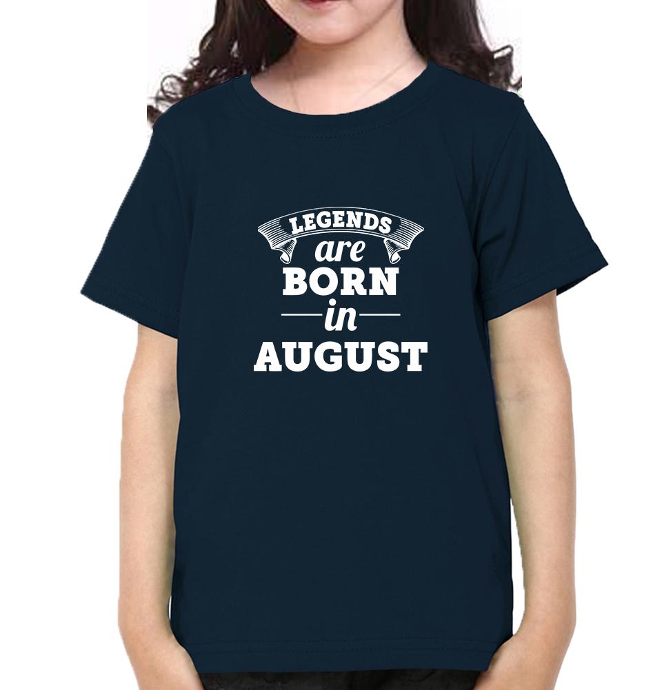 Legends are Born in August Half Sleeves T-Shirt For Girls -FunkyTeesClub