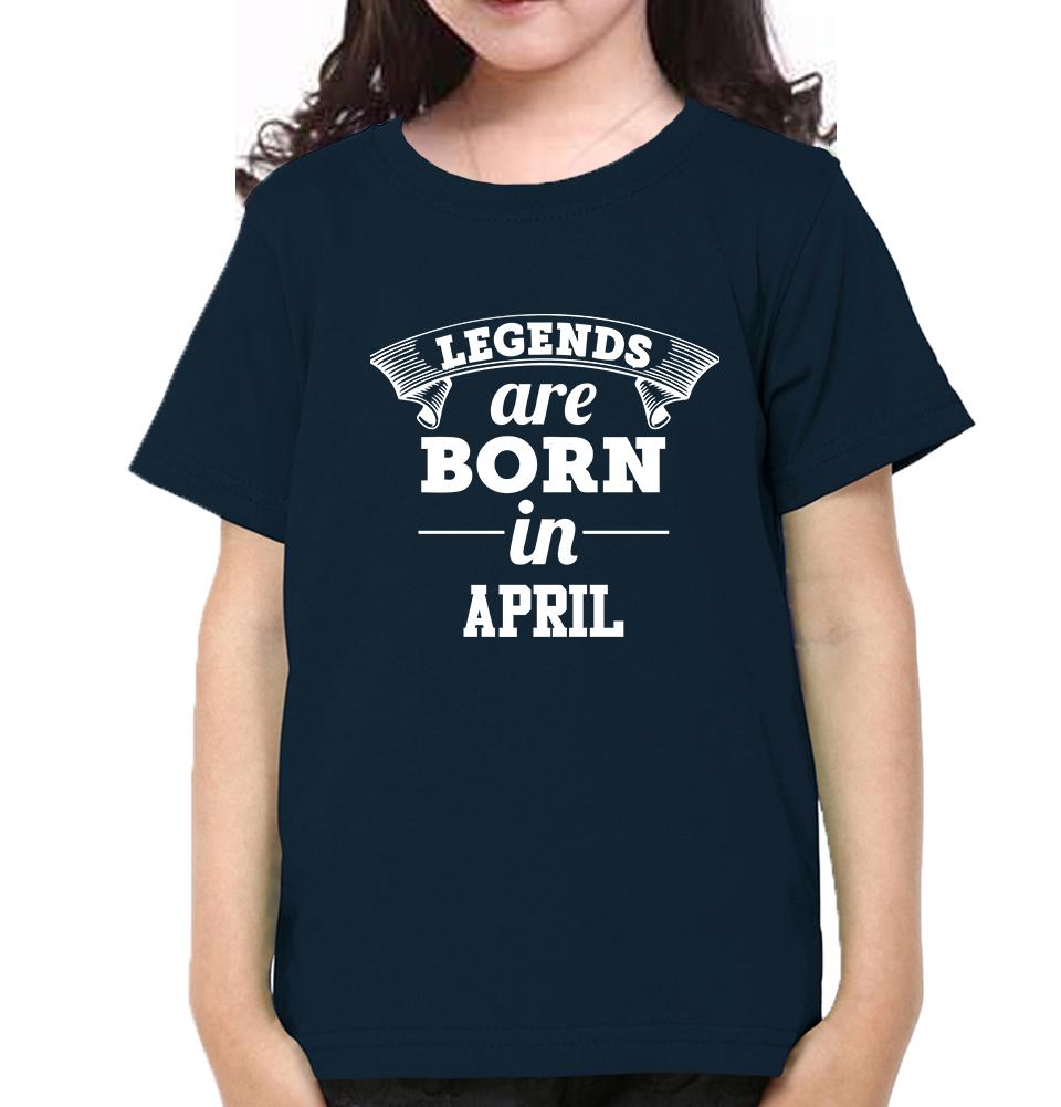 Legends are Born in April Half Sleeves T-Shirt For Girls -FunkyTeesClub