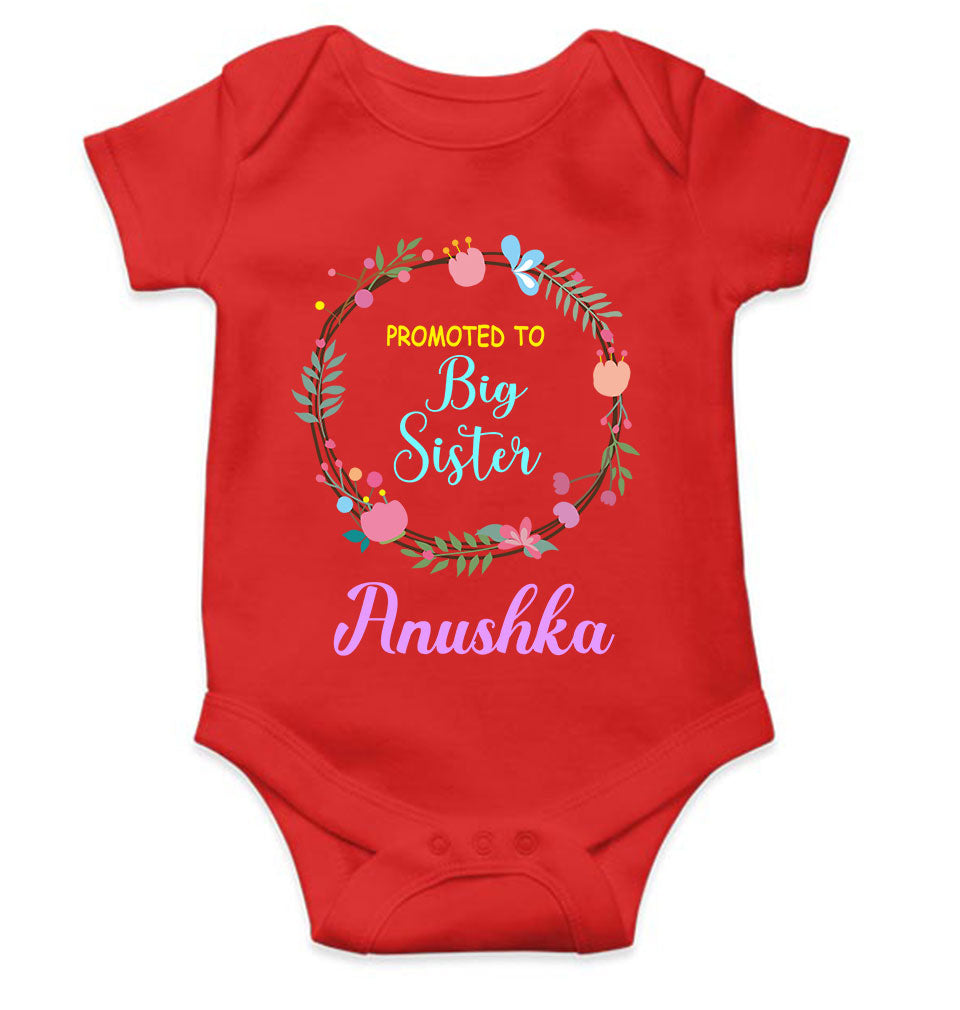 Custom Name Promoted To Big Sister Rakhi Rompers for Baby Girl- FunkyTeesClub