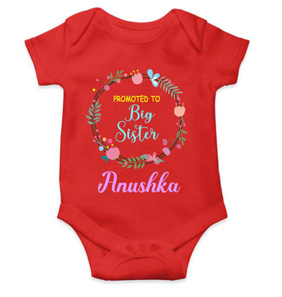 Custom Name Promoted To Big Sister Rakhi Rompers for Baby Girl- FunkyTeesClub