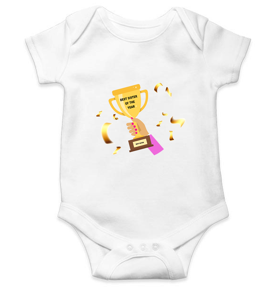 Best Sister Of The Year Rompers for Baby Girl- FunkyTeesClub