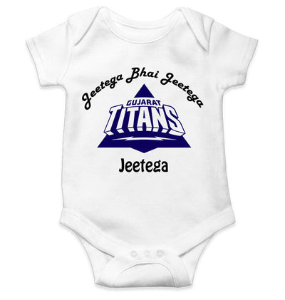 IPL Gujarat Titans Jeetega Bhai Jeetega GT Jeetega Rompers for Baby Girl- FunkyTeesClub