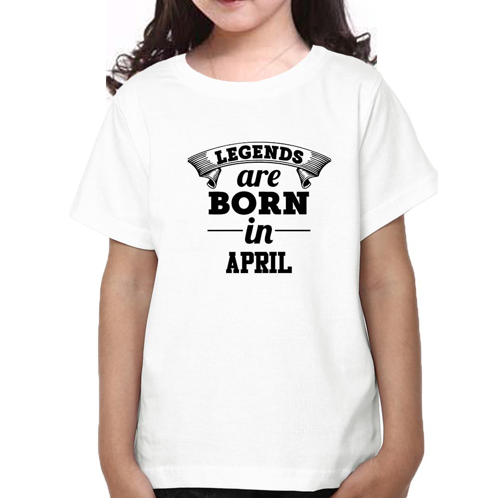 Legends are Born in April Half Sleeves T-Shirt For Girls -FunkyTeesClub