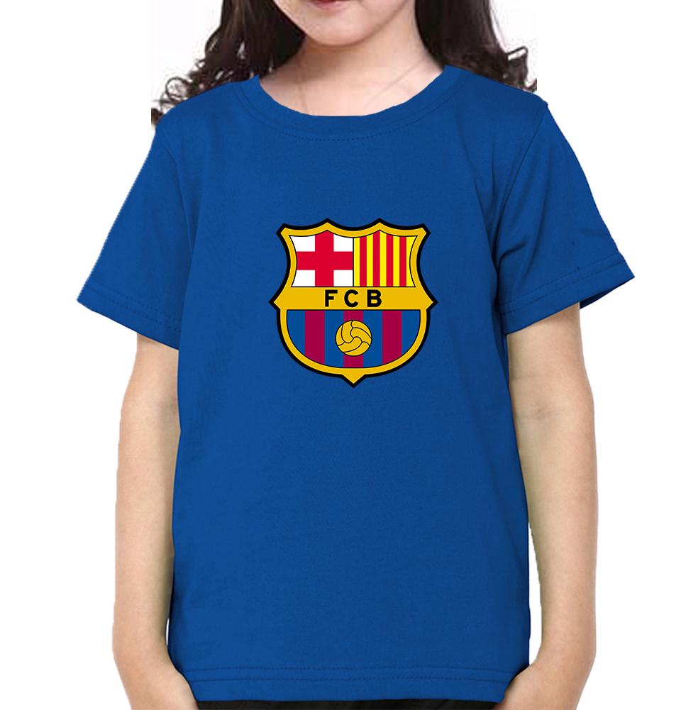 Barcelona Half Sleeves T-Shirt For Girls -FunkyTeesClub