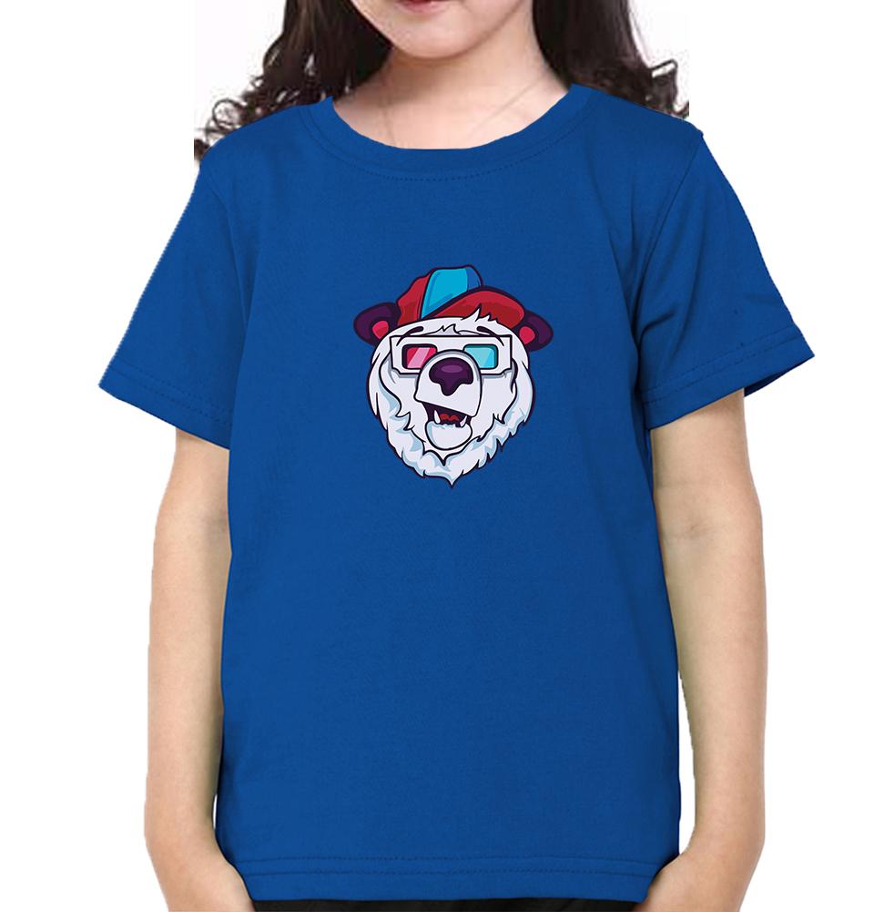 Bear Half Sleeves T-Shirt For Girls -FunkyTeesClub