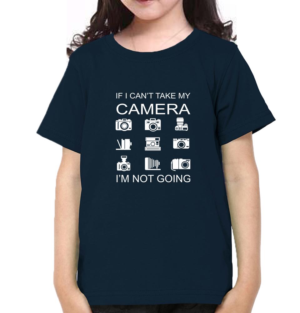 Camera Half Sleeves T-Shirt For Girls -FunkyTeesClub
