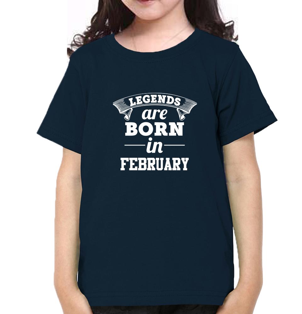 Legends are Born in February Half Sleeves T-Shirt For Girls -FunkyTeesClub