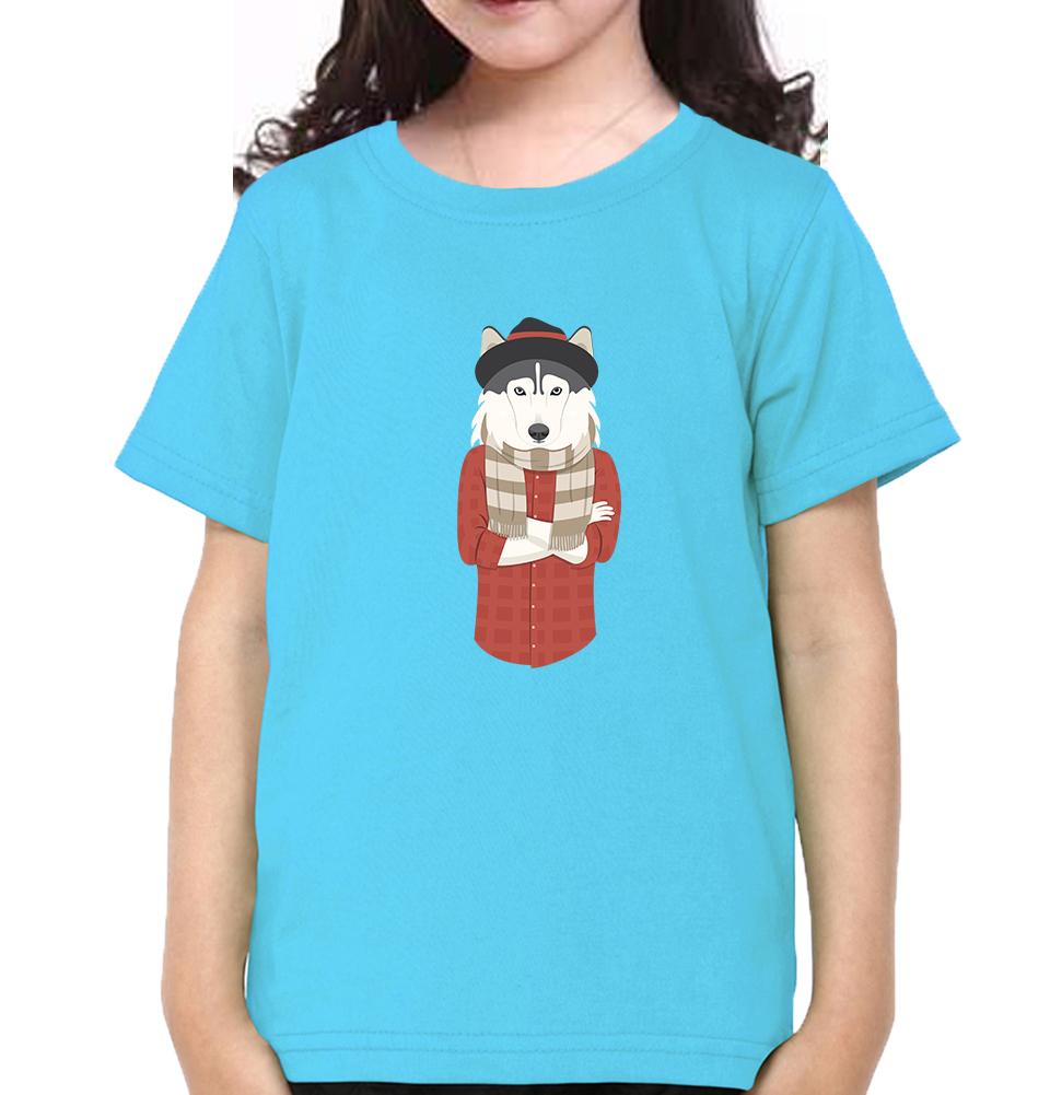 Hipster Wolf Half Sleeves T-Shirt For Girls -FunkyTeesClub