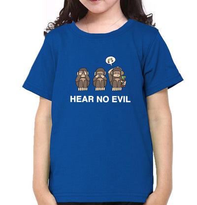 Hear no evil Half Sleeves T-Shirt For Girls -FunkyTeesClub