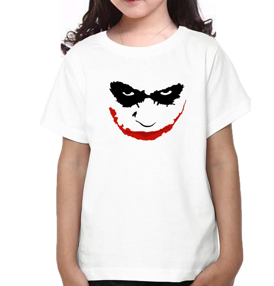 Joker Face Half Sleeves T-Shirt For Girls -FunkyTeesClub
