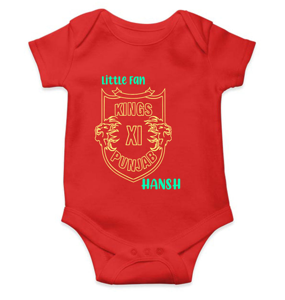 Custom Name IPL PBKS Punjab Super Kings Little Fan Rompers for Baby Boy- FunkyTeesClub