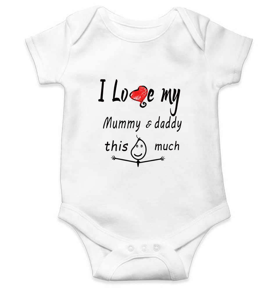 I Love My Mummy Daddy Rompers for Baby Girl- FunkyTeesClub