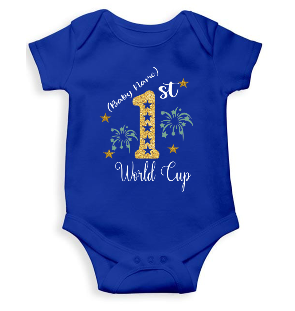 1st World Cup Custom Name Rompers for Baby Girl- FunkyTeesClub