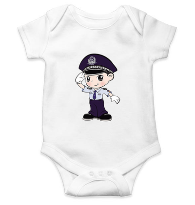 Future Police Rompers for Baby Girl- FunkyTeesClub