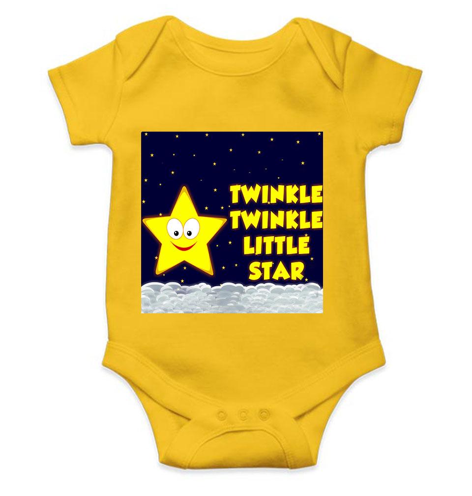 Twinkle Twinkle Little Star Poem Rompers for Baby Girl- FunkyTeesClub