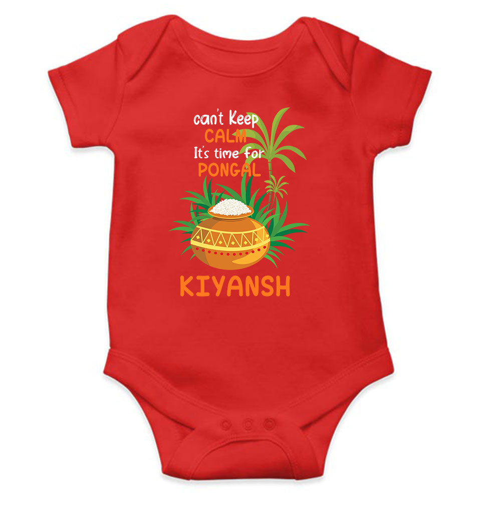 Custom Name Time For Pongal Makar Sankranti Rompers for Baby Boy- FunkyTeesClub