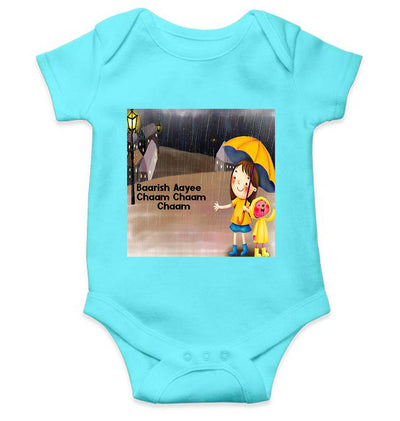 Barish Aayi Cham Cham Poem Rompers for Baby Girl- FunkyTeesClub