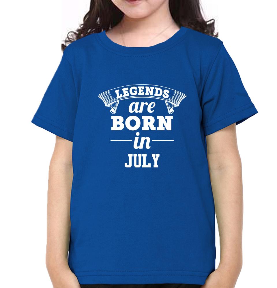 Legends are Born in July Half Sleeves T-Shirt For Girls -FunkyTeesClub