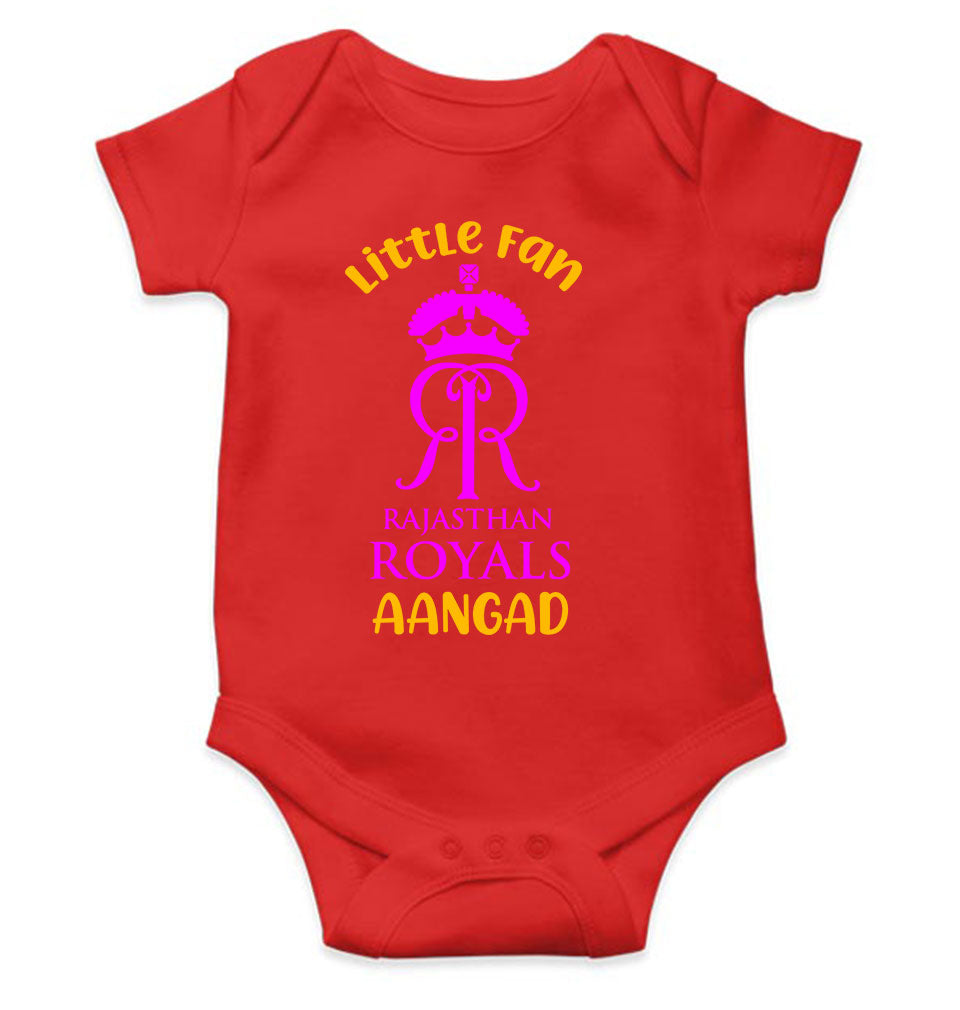 Custom Name IPL RR Rajasthan Royals Little Fan Rompers for Baby Boy- FunkyTeesClub
