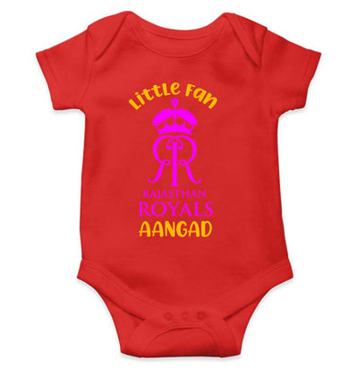 Custom Name IPL RR Rajasthan Royals Little Fan Rompers for Baby Boy- FunkyTeesClub