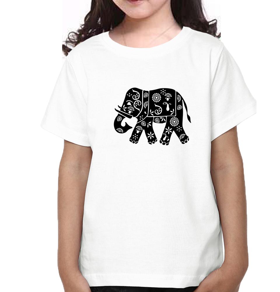 Elephant Half Sleeves T-Shirt For Girls -FunkyTeesClub