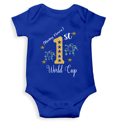 1st World Cup Custom Name Rompers for Baby Girl- FunkyTeesClub