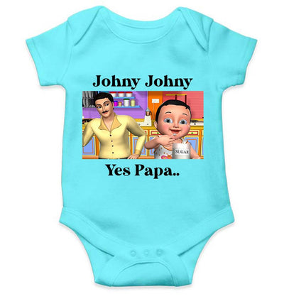 Johny Johny Yes Papa Poem Rompers for Baby Girl- FunkyTeesClub