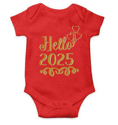 Hello 2025 New Year Rompers for Baby Girl- FunkyTeesClub