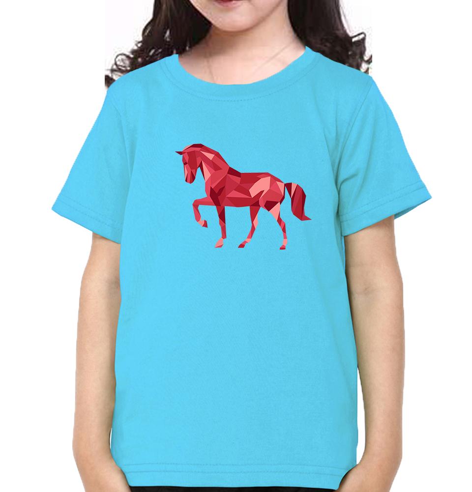 HORSE Half Sleeves T-Shirt For Girls -FunkyTeesClub