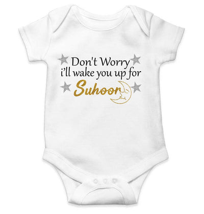 Don't Worry I'll Wake You Up For Suhoor Eid Rompers for Baby Boy- FunkyTeesClub